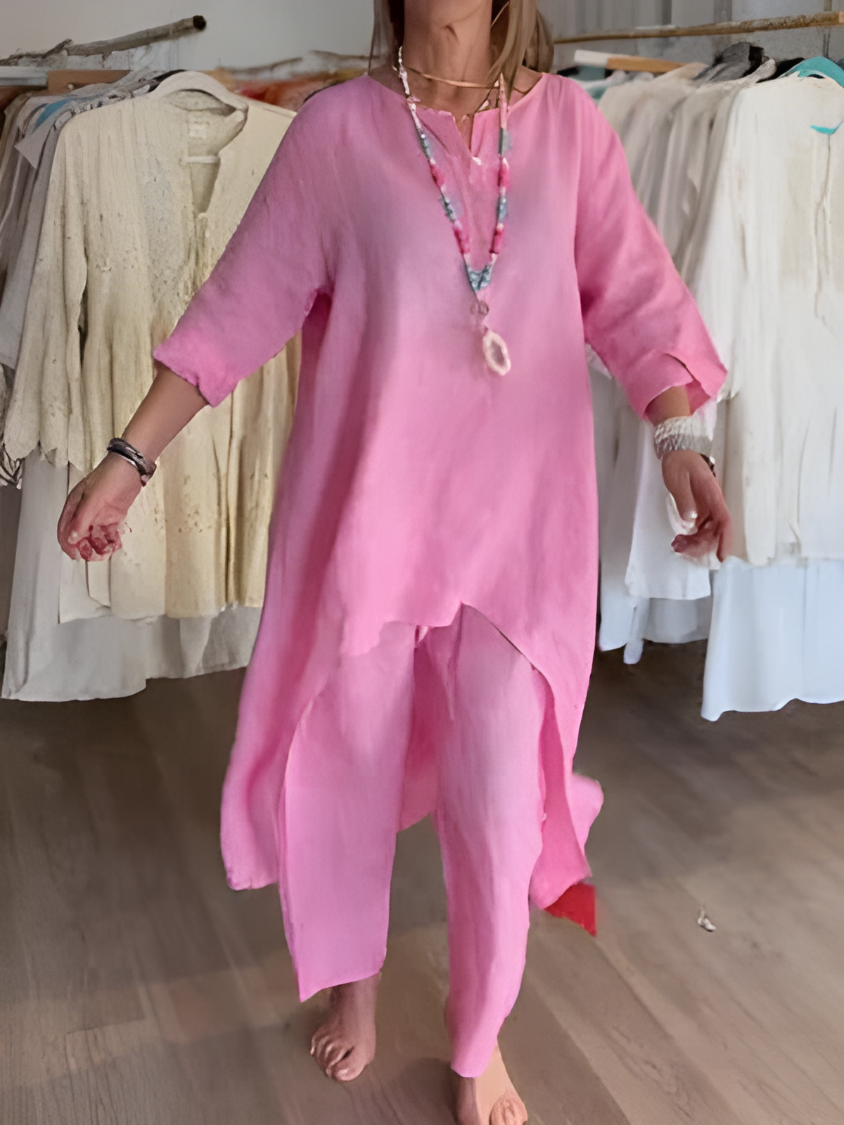 Conjunto de pantalón de lino